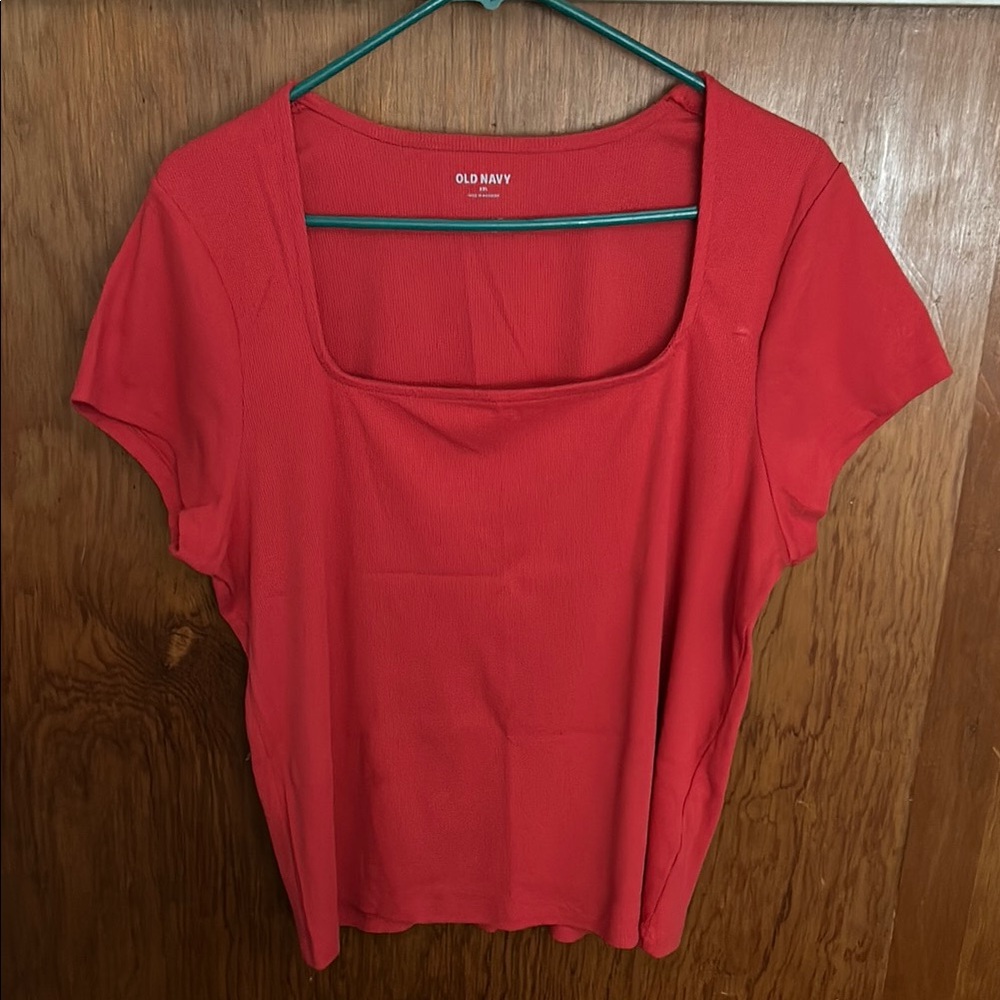 Old Navy Fitted Red Blouse